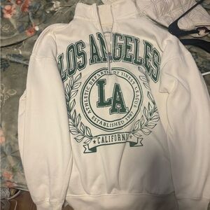 No Boundaries White Hoodie with Green Lettering